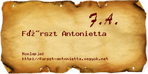 Fürszt Antonietta névjegykártya